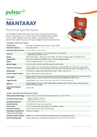 Thumbnail of document Data Sheet - MantaRay Portable Area-Velocity Flow Meter